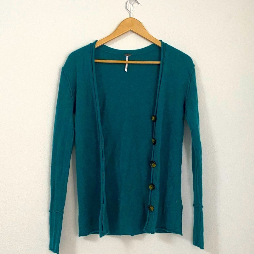Free People 100% Cashmere Sweater Blue/Green Women’s Size XS